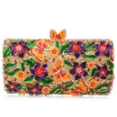 the GARDEN CLUTCH - Floral Crystal Women Clutch Bag, Fashion Butterfly Evening Clutch Purse