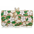 the GARDEN CLUTCH - Floral Crystal Women Clutch Bag, Fashion Butterfly Evening Clutch Purse