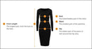 the OFFICE CHIC - Sexy Bodycon Wide Sleeve Vintage Print Casual O-Neck Keyhole Back Hollow Out Sashes Mini Dress