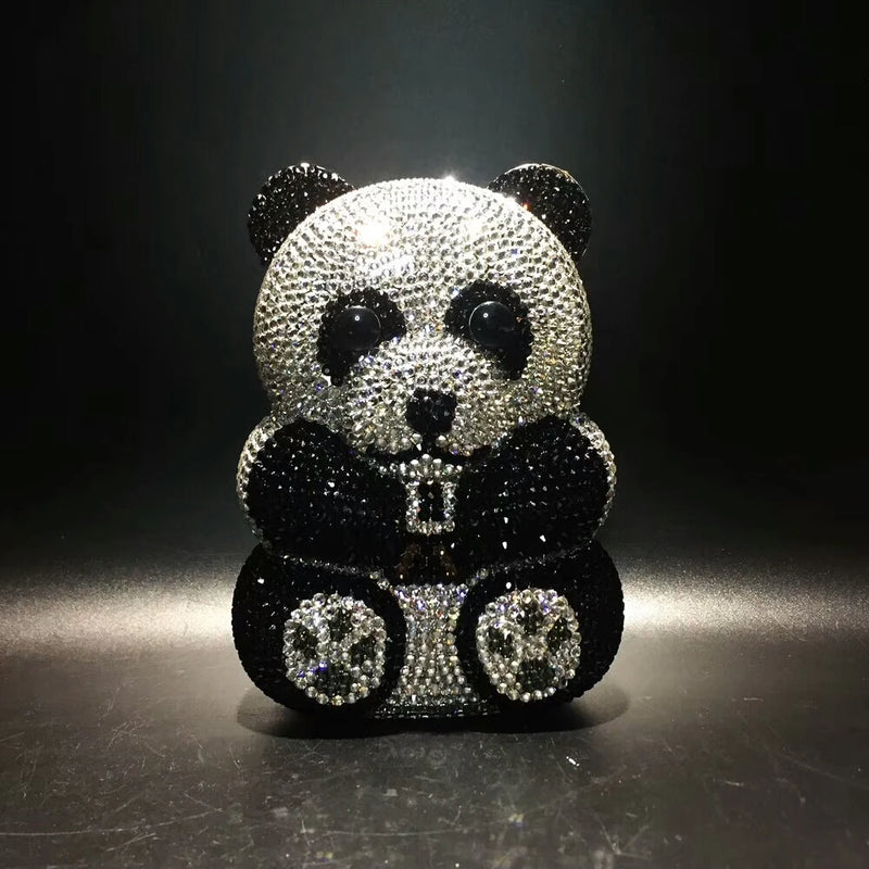 the PANDA - Women Panda Shape Crystal Evening Bag, Beaded Day Clutches, Lady Wedding Purse Rhinestones Handbags, Evening Dress Clutch Bags