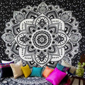 the MANDALA - Print Tapestry Wall Hanging Carpet Throw Yoga Beach Mat Wall Art Tapestry Decorations