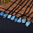the AQUAMARINE - 1PC Fashion Simple Aquamarine Blue Pendant, Natural Quartz Stone Raw Crystals for Men/Women Jewelry, Mineral Specimen Gift