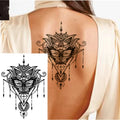 1 PIECE Under Boob Sternum Temporary Tattoo with Unalone, Spiritual Symbols,Loutus Pattern Body Art Sexy Waist Tattoo For Girl