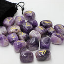 the RUNES - 25Pcs Freedom Natural Amethyst Crystal Runes Stones, Irregular Divination Agate Rune Fortune-Telling Reiki Healing Gift