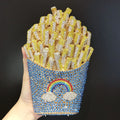 the FRY BAG - French Fries Bag, Elegant Bling Women Crystal Clutch Evening Bags, Rhinestone Minaudiere Handbags, Wedding Party Bags