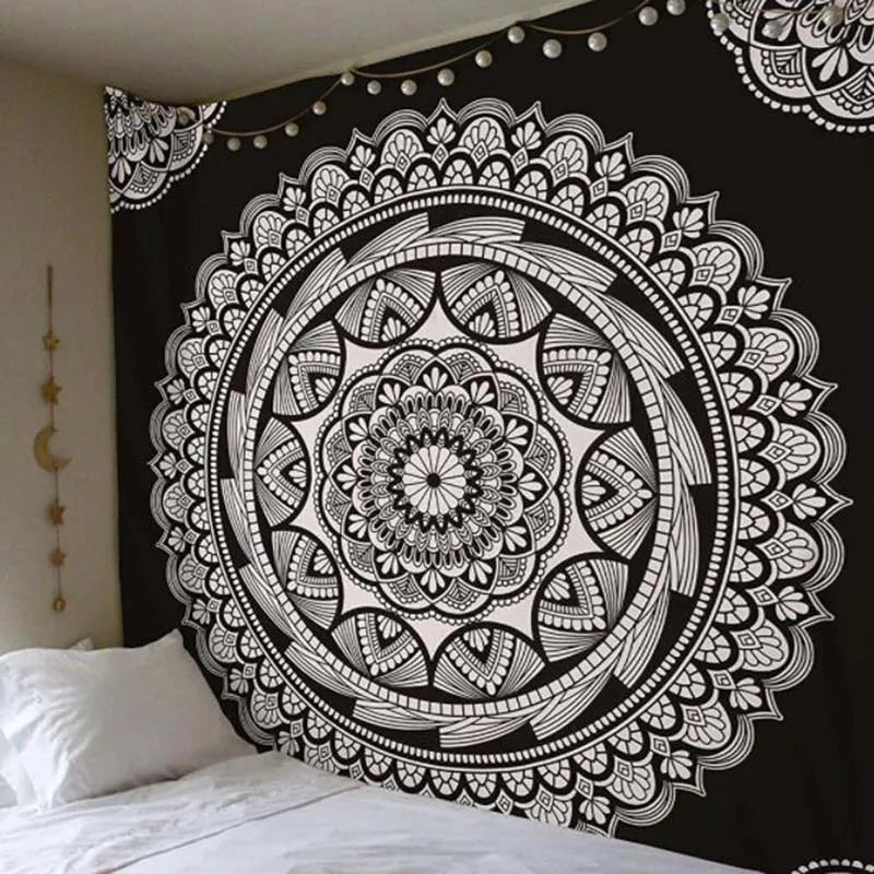 the MANDALA - Print Tapestry Wall Hanging Carpet Throw Yoga Beach Mat Wall Art Tapestry Decorations