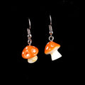 the SHROOMS - Red Dainty Mushroom Shape Pendant Earrings, Cute Sweet Fresh Handmade Drop Earrings for Women/Girls