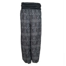 the HERD OF ELEPHANTS - Women's Boho Elephant Print Low Waist Long Loose Baggy Bloomer Pants