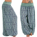 the HERD OF ELEPHANTS - Women's Boho Elephant Print Low Waist Long Loose Baggy Bloomer Pants