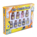 the BOTTLES OF LOVE - 9 Bottles Mini Gemstone Bottles Chip Crystal Healing Tumbled Gem Reiki Wicca Stones Set, Semiprecious Gem Stones Decor