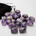 25Pcs Freedom Natural Amethyst Crystal Runes Stones Irregular Divination Agate Rune Fortune-telling Reiki Healing Gift Decor