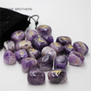 the RUNES - 25Pcs Freedom Natural Amethyst Crystal Runes Stones, Irregular Divination Agate Rune Fortune-Telling Reiki Healing Gift