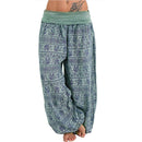 the HERD OF ELEPHANTS - Women's Boho Elephant Print Low Waist Long Loose Baggy Bloomer Pants