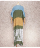 the BOHO KAFTAN - Bohemian Printed V-Neck Batwing Sleeve Long Loose Summer Moroccan Kaftan Dress for Women