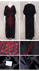 the BOHO KAFTAN - Bohemian Printed V-Neck Batwing Sleeve Long Loose Summer Moroccan Kaftan Dress for Women