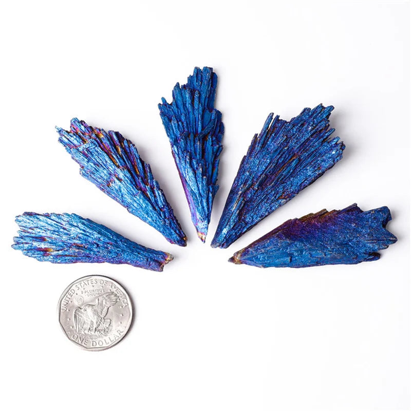 Black Tourmaline Peacock Feather Electroplated Crystal Healing Reiki Mineral Specimen Diy Jewelry Home Decoration Rainbow Stone