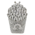 the FRY BAG - French Fries Bag, Elegant Bling Women Crystal Clutch Evening Bags, Rhinestone Minaudiere Handbags, Wedding Party Bags