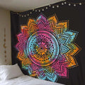 the MANDALA - Print Tapestry Wall Hanging Carpet Throw Yoga Beach Mat Wall Art Tapestry Decorations