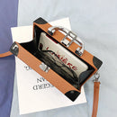 the BOOMBOX BAG - Unique Retro Radio Box Bag, Ladies Leather Handbag Shoulder Bag. Metal Handle Purse, Women's Crossbody Messenger