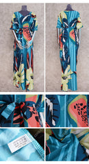 the BOHO KAFTAN - Bohemian Printed V-Neck Batwing Sleeve Long Loose Summer Moroccan Kaftan Dress for Women