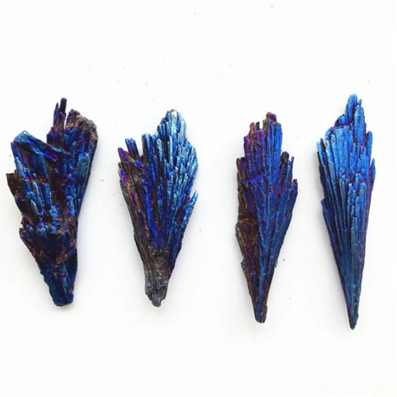 Black Tourmaline Peacock Feather Electroplated Crystal Healing Reiki Mineral Specimen Diy Jewelry Home Decoration Rainbow Stone