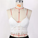 the CROP TOP BOHO - Women's Summer Bohemian Style Beach Bikini Short Sexy Hollow Out Knitted Tassel Crop Tops