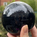 the OBSIDIAN SPHERE - Natural Black Obsidian Sphere, Healing Crystal Magic Ball, Reiki Stones Feng Shui Sphere. Collectibles Home Decor Without Base