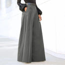 the PLEATED PANTS - Women's Fashion Fleece Palazzo Pants Cotton/Linen Comfy Baggy Trousers with Pockets