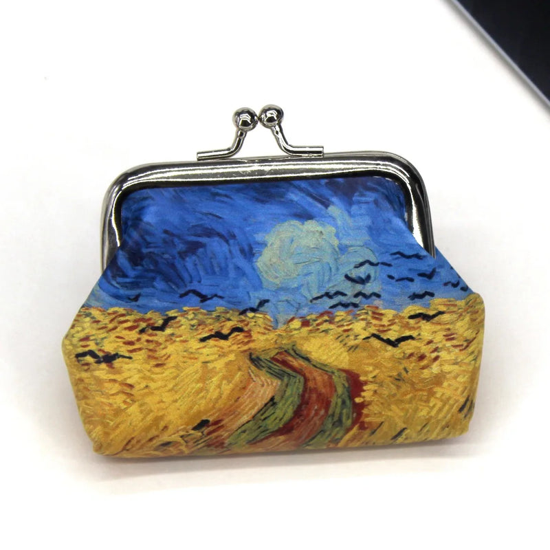 the COIN BAG - Small Wallet Mini Printing Coin Purses, Hasp Cash Card Handbags, Clutch Money Change Bag, Famous Van Gogh Oil Printing