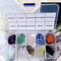 the ROCK BOX - 10PCs/Box Natural Crystal Rough Raw Set Energy Gemstones, Rough Rocks and Mineral Chakra Stone with Box