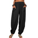 the BOHO JOGGER - Casual Women Harem Pants Cotton Linen Loose Wide Leg Long Pants