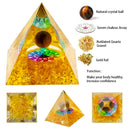 the GENERATOR - Natural Crystal Energy Generator Pyramid, Peridot Amethyst Reiki Healing Chakra Resin Pyramid, Egyptian Decor Room Decoration 1pc