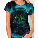 the CAT CRAZY LADY - Summer 3D Printing Cute Cat Fashion Short Sleeve Oversized T-Shirts for Women