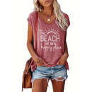 the BEACH TANK - Spring/Summer Fashion Letter Printed Sleeveless Beach Tank Tops for Women