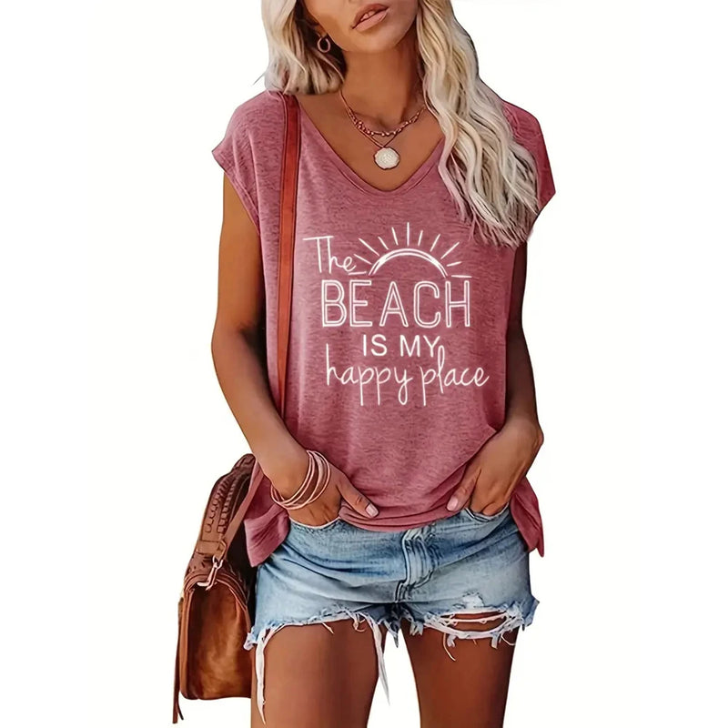 New Women's Sleeveless Vest Summer Tank Tops Fashion Letter Printed Top Spring And Summer Sleeveless T-Shirt Beach Women Clothes