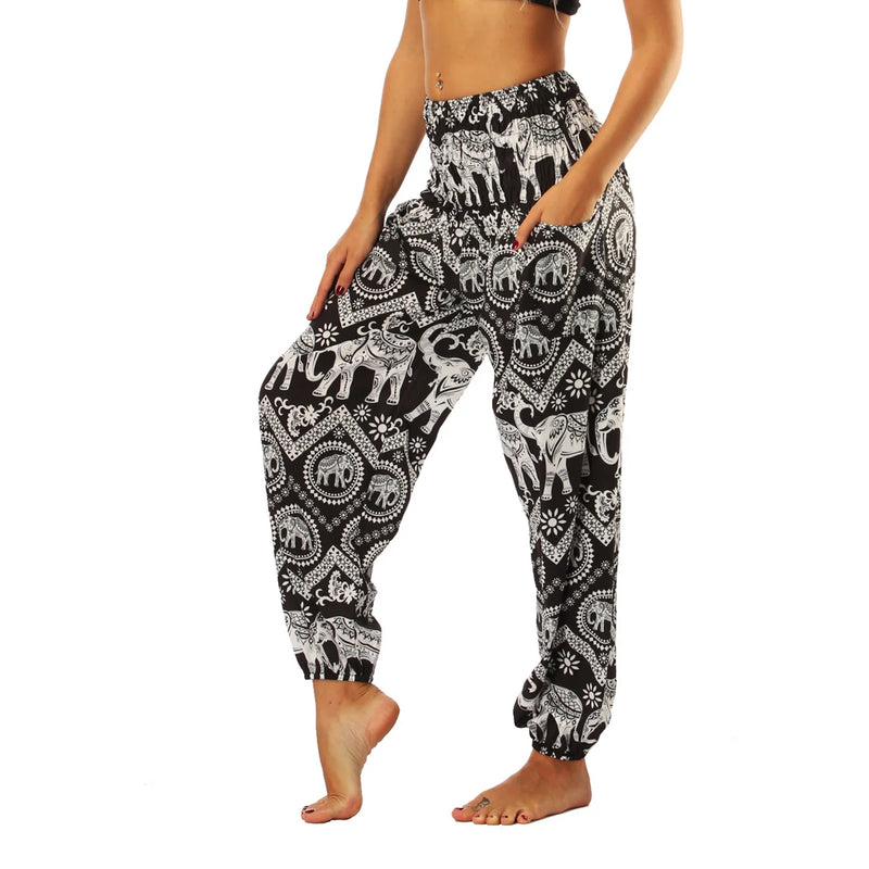 Hippie Harem Pants For Women, Women's  Modal Cotton Soft Bloomer,Sports Dance Jogger Pants With Pocket