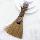 the WITCHES BROOM - Natural Amethyst Crystal Quartz Gem Love Heart Magic Broom Crafts Reiki Healing Witch Home Garden Decor Christmas Gift