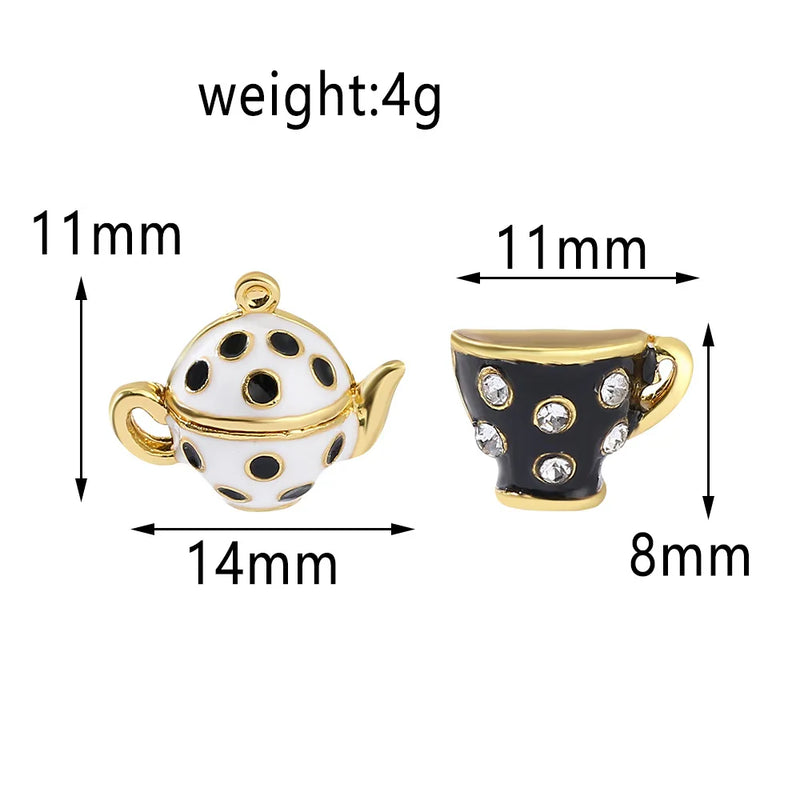 the MOUSE'S TEACUP - Fashion Enamel Mouse French Teapot Earrings/Necklace for Women, Accessories Style Jewelry Charm