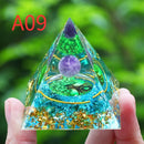 the ORGONE PYRAMID - Crystals Stone Orgone Pyramid Energy Generator, Natural Amethyst Peridot Reiki Chakra Meditation Tool, Room Decor Christmas Gifts