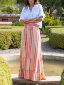 the SUNDAY STROLL - Boho Fashion Long Floral Summer/Autumn Loose Casual Elastic Waist Big Hem Long Skirts