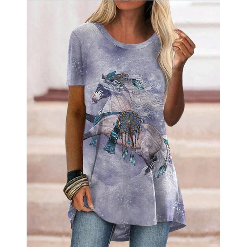 Women's T Shirt Marbling 3d Print T-shirt Women Fashion Abstract Face T-shirts Ladies Tops Tees Vintage Tshirt Casual Loose