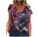 the PAINTED EASEL - Oversized Fashion Short Sleeve 3D Flower Print Loose Casual Female Clothing T-Shirts