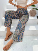 the BOHEMIAN - Women's Summer Retro Style Fashion Versatile Printed Elastic Waist Wide Leg Pants
