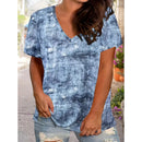 the CASUAL BOHO - Women's Summer Casual Fashion V-Neck Stripe Print Oversized T-Shirts