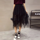 the TULLE TUTU - Fashion Summer Tutu Skirt Harajuku Tulle High Waist Midi Mesh Skirts