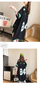 the JERSEY - Women's Fashion Short Sleeve Loose Mid-Length Oversized Thin Half Sleeve T-Shirts