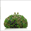 the TROPICANA - Women Crystal Stones Evening Bags, Wedding Clutch Bag Purse, Diamond Clutches, Bridal Handbags