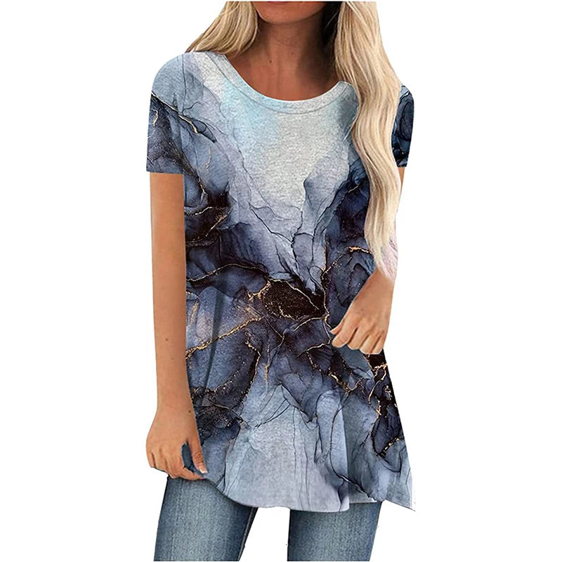 Fashion Butterfly Floral T-Shirts Gradient 3D Print Women Oversized Streetwear T Shirt Tunic Tops Harajuku Female Tees Clothing