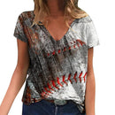 the SOFTBALL MOM - Summer Baseball MOM 3D Print V-Neck Short Sleeve Harajuku Streetwear Oversized T-Shirts for Women