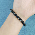 the SHUNGITE - 6MM/8MM Black Russia Shungite Bracelet Beads, Real Natural Crystal Jewelry Energy Stone For Health Care Healing Fengshui